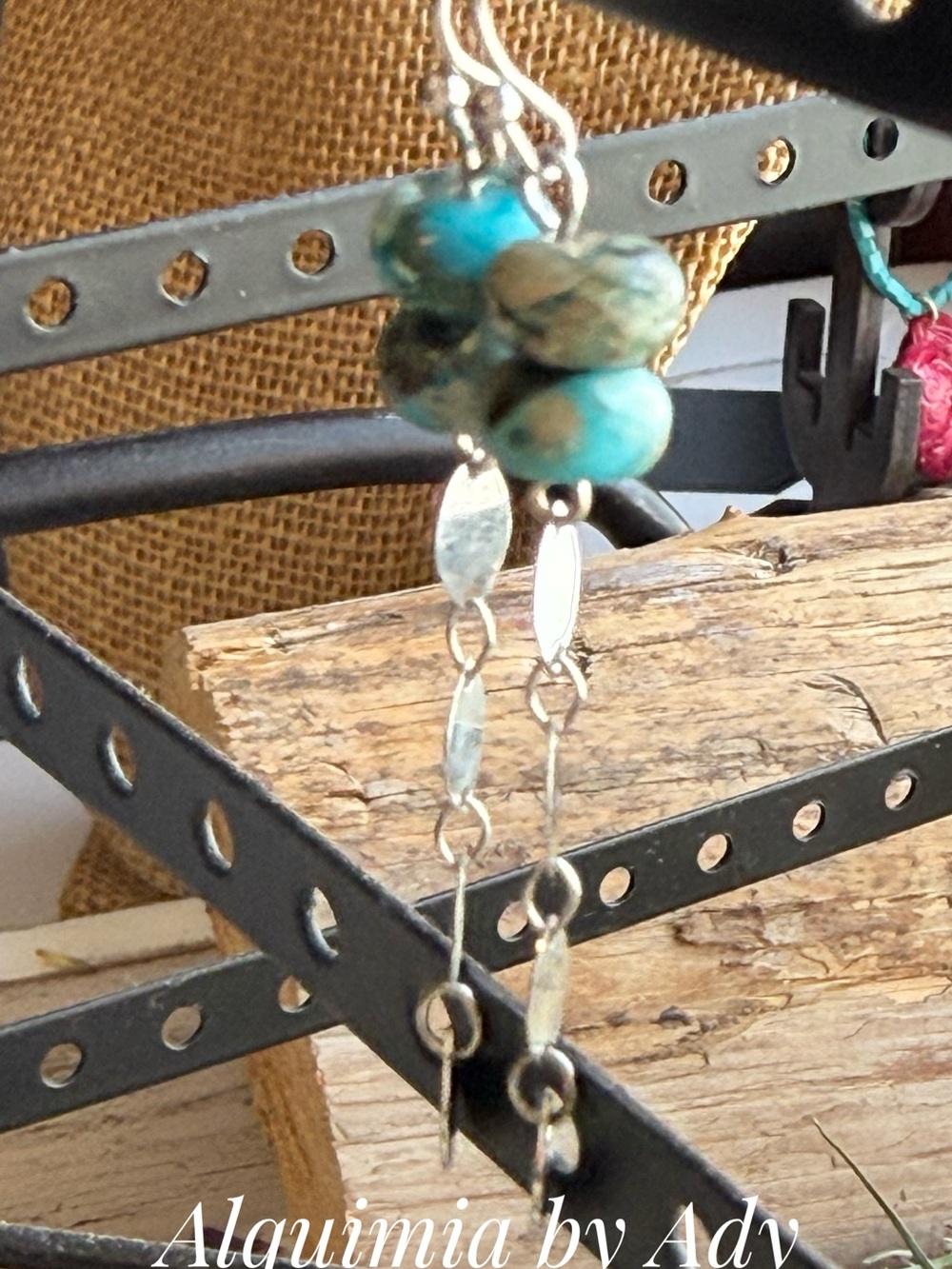 Alquimia Turquoise and Green Stone Dangle Earrings